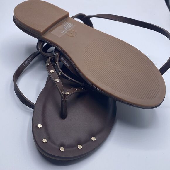 Universal Thread Sandal Women's Nikki Studded Thong Shoe Brown New - Picture 7 of 8